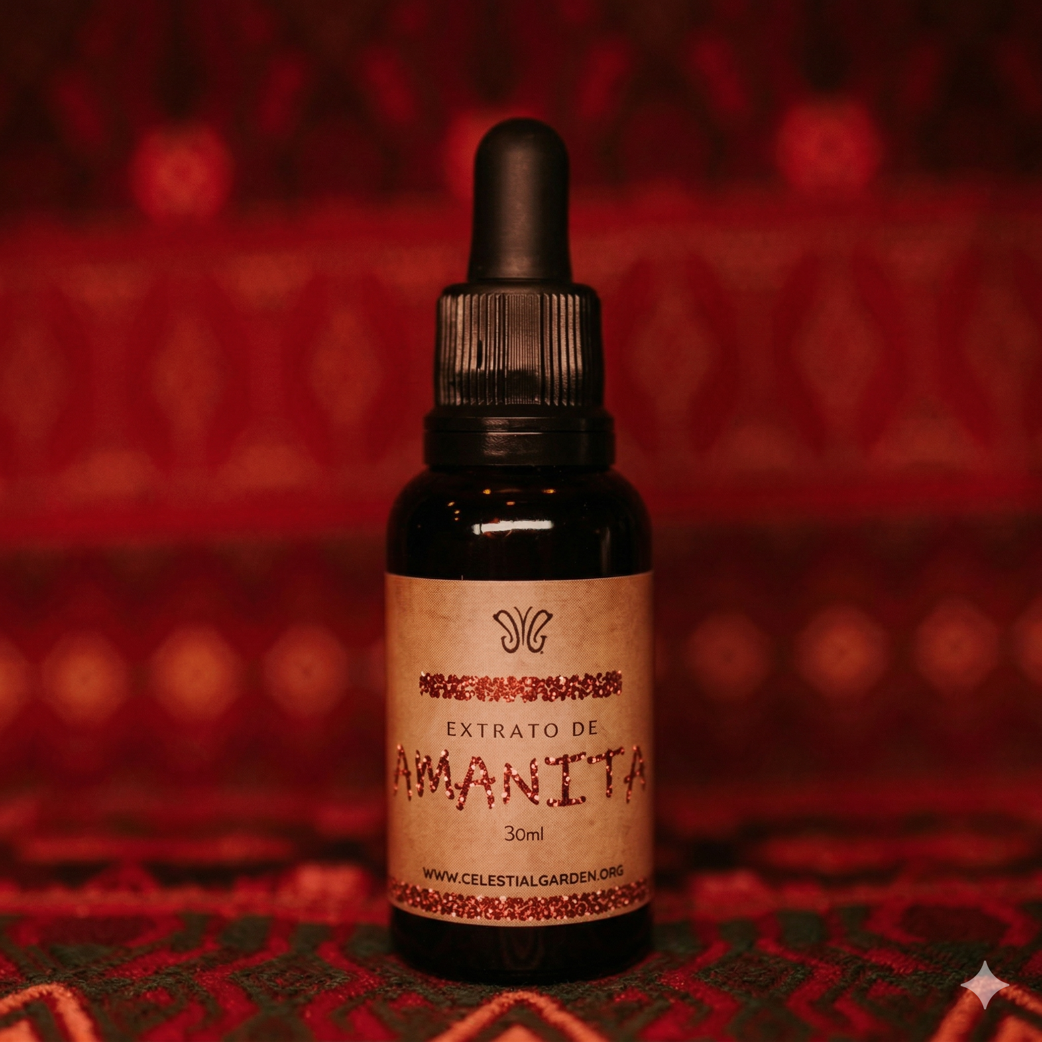 A picture of a bottle of liquid Amanita extract